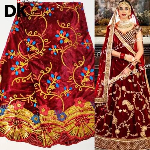 5 Yards Latest African Lace Fabric 2021 High Quality Robe De Soirée Velvet Lace Nigerian Lace Fabrics For Party Wedding Dresses