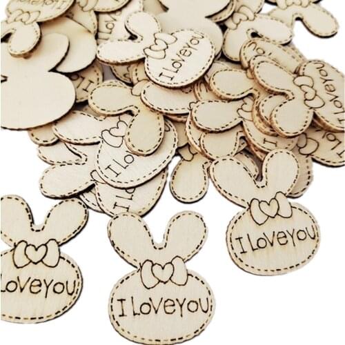 50PCS Cartoon Unfinished Wooden Ornament for Kid Paint Scrapbooking DIY Carfts Wood Home Decor Childrens Puzzle DIY Toys Doodle