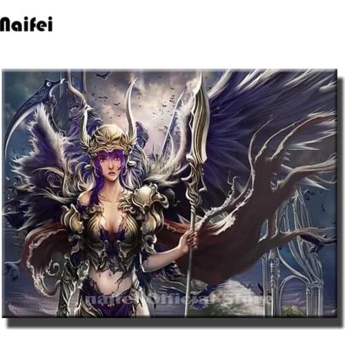 5D DIY Diamond Painting Embroidery Angel Full Square Round drill Lady Guards Of The God Of War Modern Wall Art Decor Home Mosaic