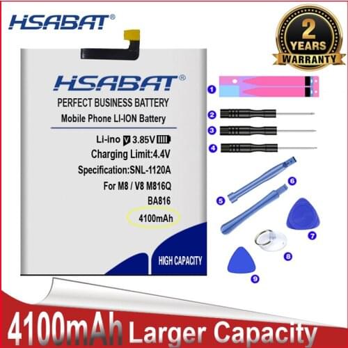 HSABAT 0 Cycle 4100mAh BA816 Battery for Meizu M8 M8 Lite M816Q V8 High Quality Mobile Phone Replacement Accumulator