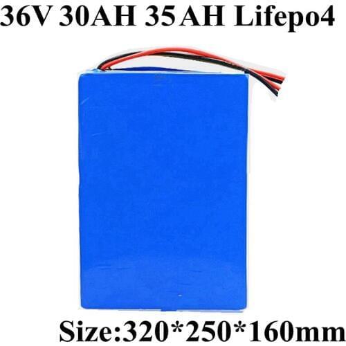36V 35Ah Lifepo4 Battery 30Ah Lithium Iron Phosphate Battery Electric Bike Scooter Power Motor with BMS 1800w + 10A Charger
