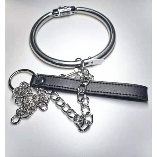 BDSM Stainless Steel Password Collar Neck Locking Bondage Restraint Slave Fetish Adult Game Female Erotic Sex Toys