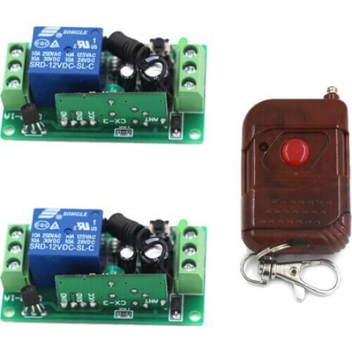 Free Shipping Wireless Remote Control Switch System 1Transmitter & 2Receiver Access/Door Control System Momentary 315/433MHZ