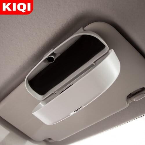 KIQI Car Glasses Case Sunglasses Storage Box 3 Colors Auto Interior Accessories Glasses Holder Sun Visor Automobiles