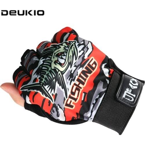 DEUKIO 1 Pair 3 Fingers Cut Outdoor Sport Hiking Gloves Winter Warm Fishing Gloves Waterproof Anti-slip Durable Fishing Gloves