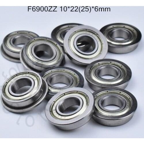 F6900ZZ 10*22(25)*6mm 10pieces bearing ABEC-5 Flange bearings 6900 F6900Z F6900ZZ chrome steel deep groove bearing
