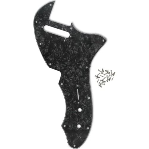 FLEOR TL Thinline 69 Guitar Pickguard Pick Guard Scratch Plate Black Pearl 4Ply with Screws
