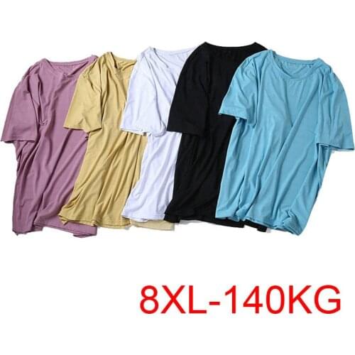 Summer men Oversized t-shirt 8XL 7XL 6XL 5XL Bust 148cm solid color Men t-shirt