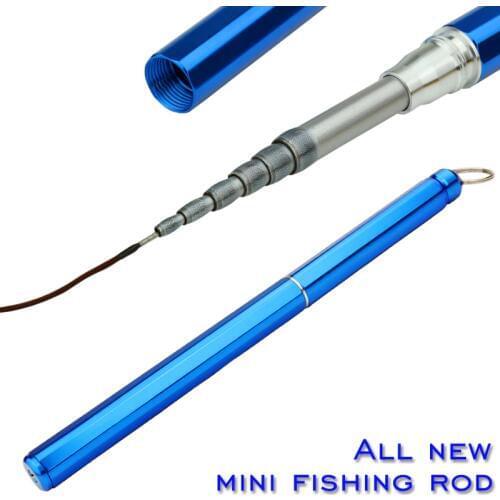 ALL NEW 1.4M High quality Pocket mini fishing rod Aluminum alloy Carbon rod Children Christmas gift pen fishing rod pesca S2