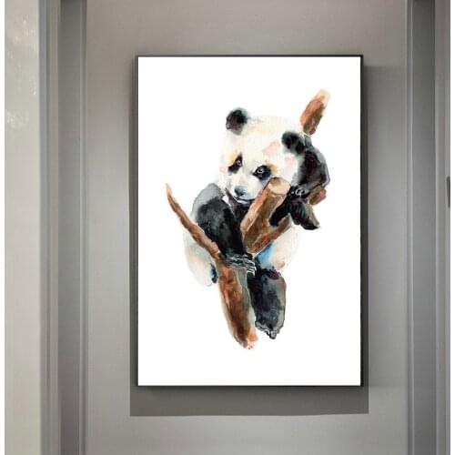 Lovely Panda Wall Art Canvas Painting Black White Cartoon Nordic Posters And Prints Canvas Picture Kids Baby Room Bedroom Decor