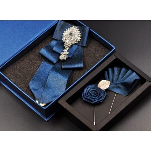 New fashion male mens female wedding Korean men women dress shirt collar tie party stage wedding shirt accessory 3pieces set