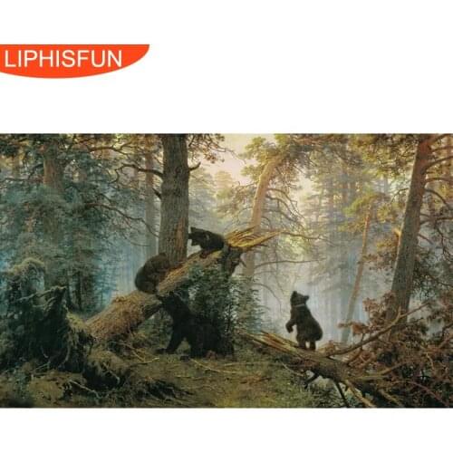 The Bear Diy Diamond Painting Forest Animal Stick Painting Square Drill Full Rhinestone Diamond Needlework