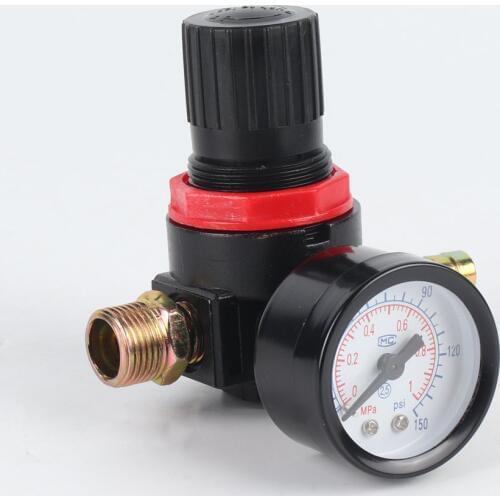 Mini 1/4 Thread 180PSI/12Bar Air Pressure Reducing Regulator Air Source Treatment Unit With Pressure Gauge Easy Installation