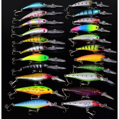 Minnow Luya Lure Bionic Floating Water Bait Set 22pcs 3 Types 22 Colors