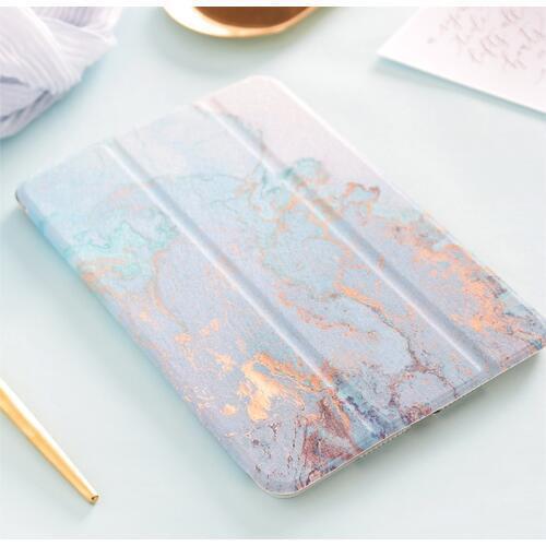 Marble Tablet Case for iPad 7th 8th 10.2 Pro 11 2021 12.9 10.5 Air 4 1 2 3 2018 2017 9.7 Inch Mini 5 Tri Fold Stand Cover Case