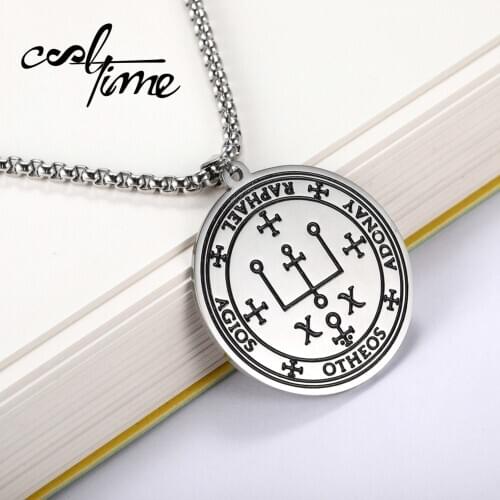 COOLTIME Archangel Michael Raphael Uriel Gabrie Talisman Angel Supernatural Amulet Men Necklace Women Stainless Steel Jewelry