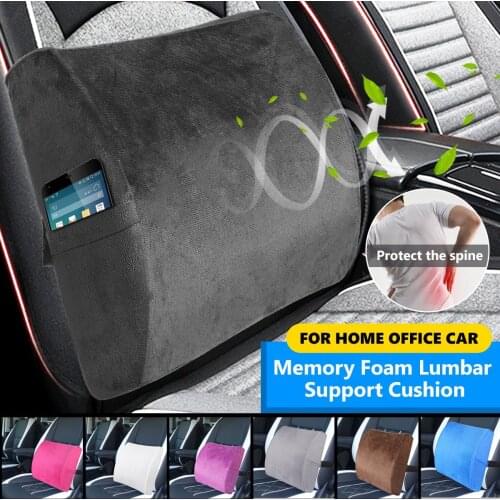 6 Color Soft Memory Foam Car Seat Winter Pillows Lumbar Support Back Massager Waist Cushion For Chairs Home Office Relieve Pain