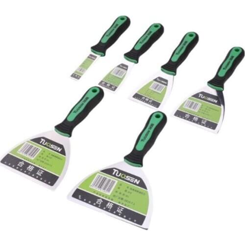 6 Pcs Putty Knives Set Scrapers and Filling Knives Cement Shovel Blade with Anti-slip Plastic Handle DIY Tool