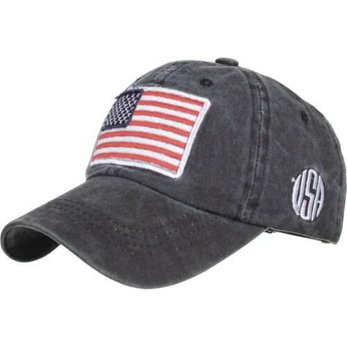 Neutral Sun Hat Embroidery Flag of The United States Cotton Adjustable Baseball Cap Sunscreen Comfortable Peaked Cap