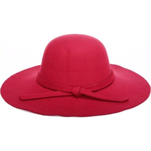 Winter Hats For Women Soft Vintage Wide Brim Wool Felt Bowler Fedora Hat Floppy Cloche Women Big Hat Church Cap