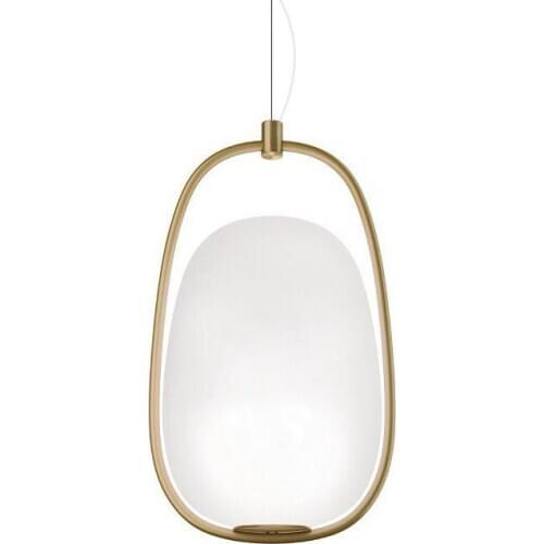 Modern Led Metal Pendant Lights Wrought Iron Glass Round Ball Brass Rod Hanging Lamp For Living Roomcafekitchen Nordic Lighting