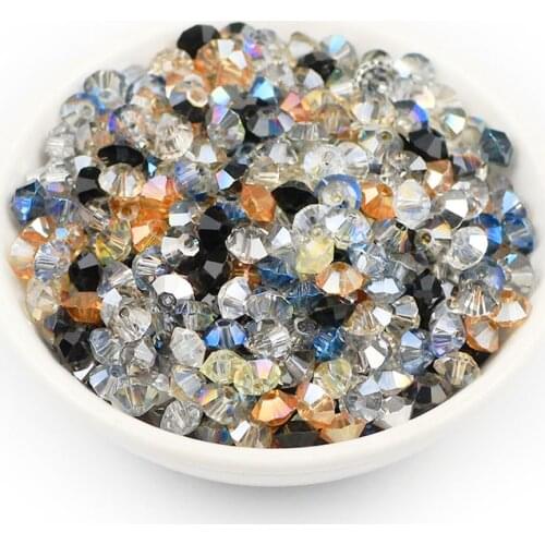 4mm*6mm Flying saucer Shape Austrian crystals Glass Beads 100pcs/lot UFO Spacer Loose bead For Jewelry Making DIY Accessories