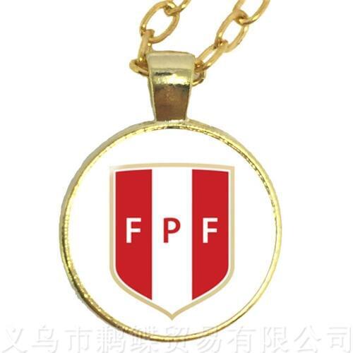 Totem Of Football Team Peru,Croatia,Tunisia,Saudi Arabia,Senegal Football Fans Glass Dome Pendant Necklace Souvenir