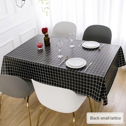 PVC Tablecloth Woven Tablecloth Waterproof and Oil-proof Tablecloth Nordic Ins Lattice Tablecloth Tea Table Tablecloth