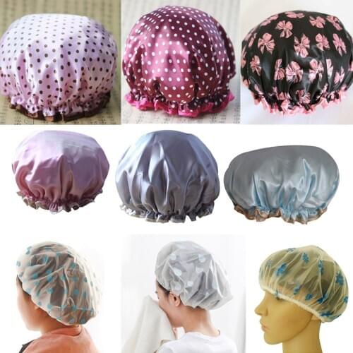 Bathroom Waterproof Shower Caps Adult Kitchen Hat Dust-proof Smoke-proof Shampoo Shower Cap Cute Shower Caps