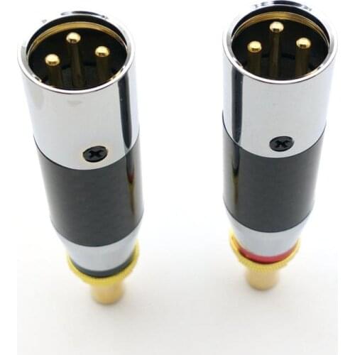 2pcs high-quality XLR plug to RCA Female Socket Adapter Gold
