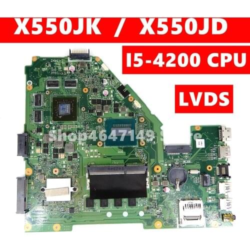X550JK LVDS Mainboard i5-4200CPU 4G RAM GTX850M For ASUS X550JX X550JF FX50J X550JD X550JK X550J Laptop Motherboard Test 100% ok