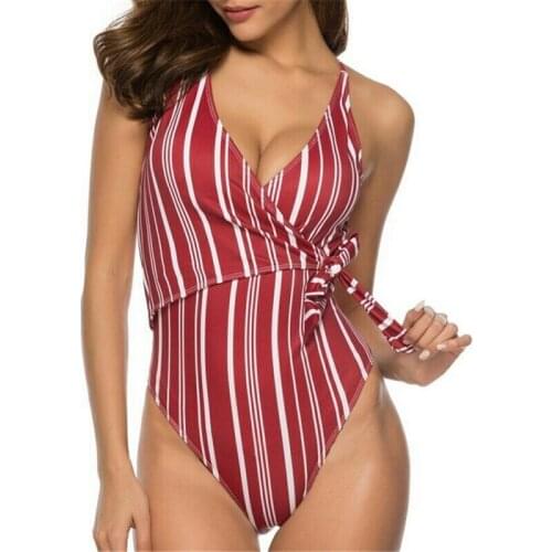 Sexy Bikini 2019 Women Bikini Summer One Piece Swimsuit Monokini Stripe Swimwear Push Up Padded Bikini Beachwear Maillot De Bain
