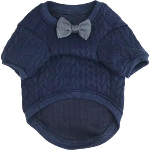 Winter Dog Sweater Pet Bow Tie Stretch Knitted Dog Clothes Keep Warm Dog Puppy Coat Pet Clothing For French Bulldog Chihuahua