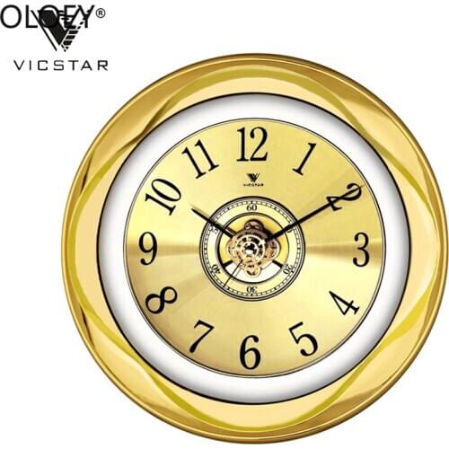 Retro Gold Wall Watches Home Decor Hotel Lobby Front 3d Clock Wall Clock Mechanism Kitchen Reloj De Pared Shabby Chic Wall Clock