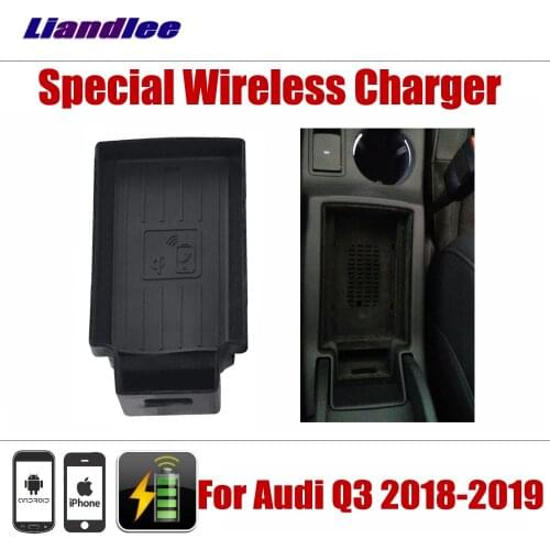 Accessories Car Wireless Charger Station For Audi Q3 2018 2019 Storage Box Case Fast Wireless Charging Car Phone Holder