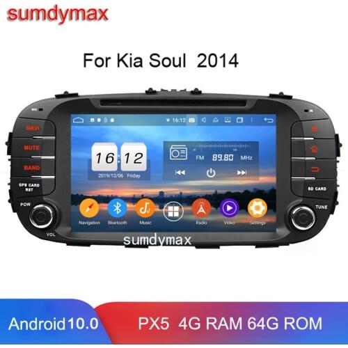 TDA 7851 px5 octa core 4g ram 64g rom Android 10 car multimedia player for KIA soul 2014 2015 2016 with gps glonass audio DSP