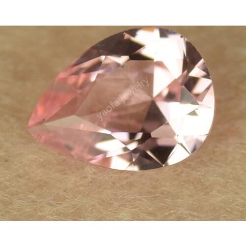 High quality Pear drop shape cut Nano Nano sital pink morganite Synthetic gems for jewelry making Inlaid ring face