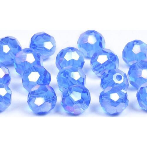 Linght Blue Football Faceted Austrian crystal beads 4mm 6mm 8mm High quality crystal Loose beads for jewelry making bracelet DIY