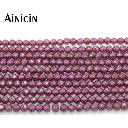 5pcs Wind Red Color 2~3mm Faceted Natural Garnet Round Beads For Luxury Jewelry Making Materials