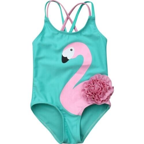 Toddler Kid Baby Girls Flamingo One Piece Bikini Swimwear Swimsuit Beach Bathing Kids Baby Girl Swimwear Swimsuit