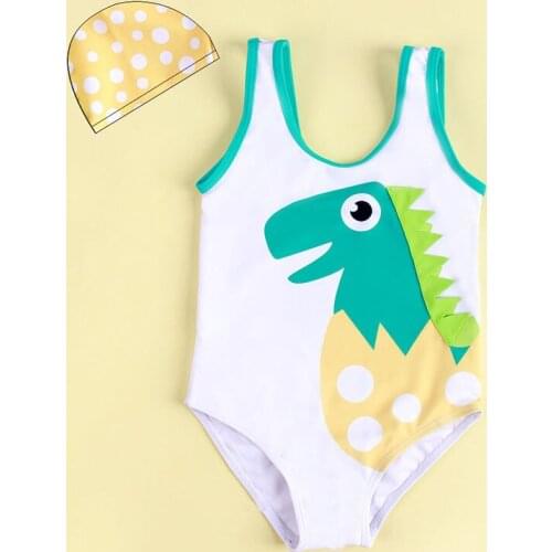 Girls Cartoon Print Swimsuits 2021 New Fashion Kid Lovely Cute Pattern Swimwear Children Cool Clothes Beach Clothing 3-7Y