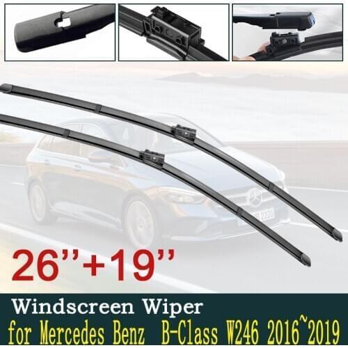 For Mercedes Benz B-Class W246 2016~2019 Car Wiper Blades Windscreen Windshield Wipers Car Accessories B-Klasse B160 B180 B200