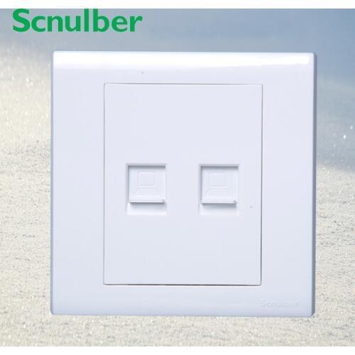 Double RJ45 computer internet touch wall switch outlet socket connetctor