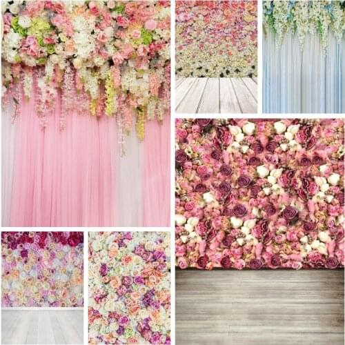 Yeele Photocall Blossom Flower Floral Wall Wooden Floor Baby Portrait Pet Photo Background Girl Photo Backdrop For Studio Shoots