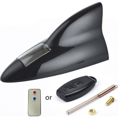 Car Shark Fin Antenna Base Cover Aerial Trim with Remote Control Solar Light
