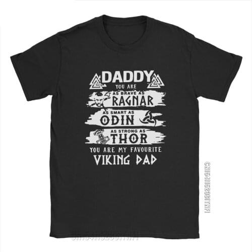 Creative Ragnar Odin Viking Dad T-Shirts For Men Crewneck 100% Cotton T Shirts Classic Short Sleeve Tees 2XL 3XL Clothes