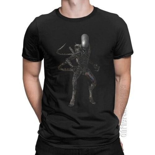 Alien Space Alien VS Predator T-Shirts For Men Covenant Movie Space Tee Shirt 100% Cotton T Shirt Gift Idea Tops O Neck