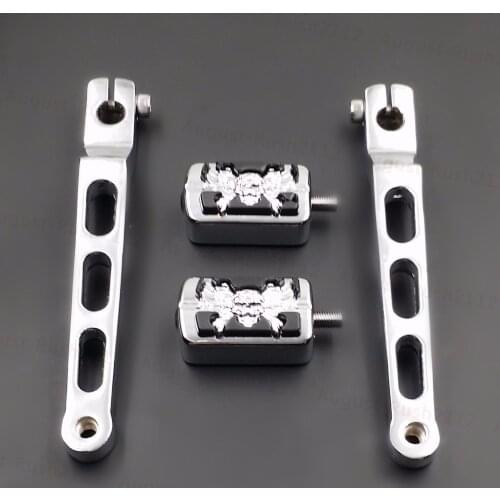 Chrome Heel Toe Gear Shift Lever Skull Peg For Harley FLST FLT FLHT Softail Tour