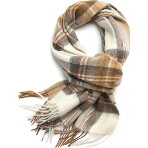 Cashmere Scarf Factory 2021 Autumn Winter Classic British Mens Plaid Wool Scarf