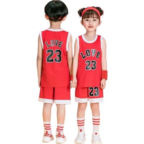 Adult Kids Basketball Jersey Sets Men Women Basketball Uniforms Kits Breathable Girl Boys Sports Clothes LOVE 23